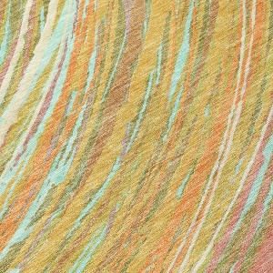 HomeRoots 8' X 10' Gold Sky Blue And Coral Abstract Washable Indoor Outdoor Area Rug - 1 of 3