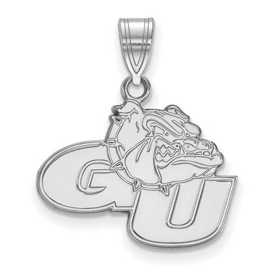 Black Bow Jewelry 10k White Gold Gonzaga Bulldogs NCAA Medium Pendant