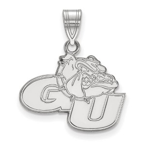 Black Bow Jewelry 10k White Gold Gonzaga Bulldogs NCAA Medium Pendant - 1 of 3