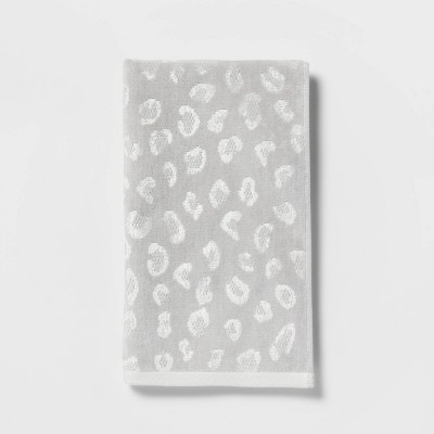16"x27" Leopard Reversible Hand Towel Gray - Threshold™