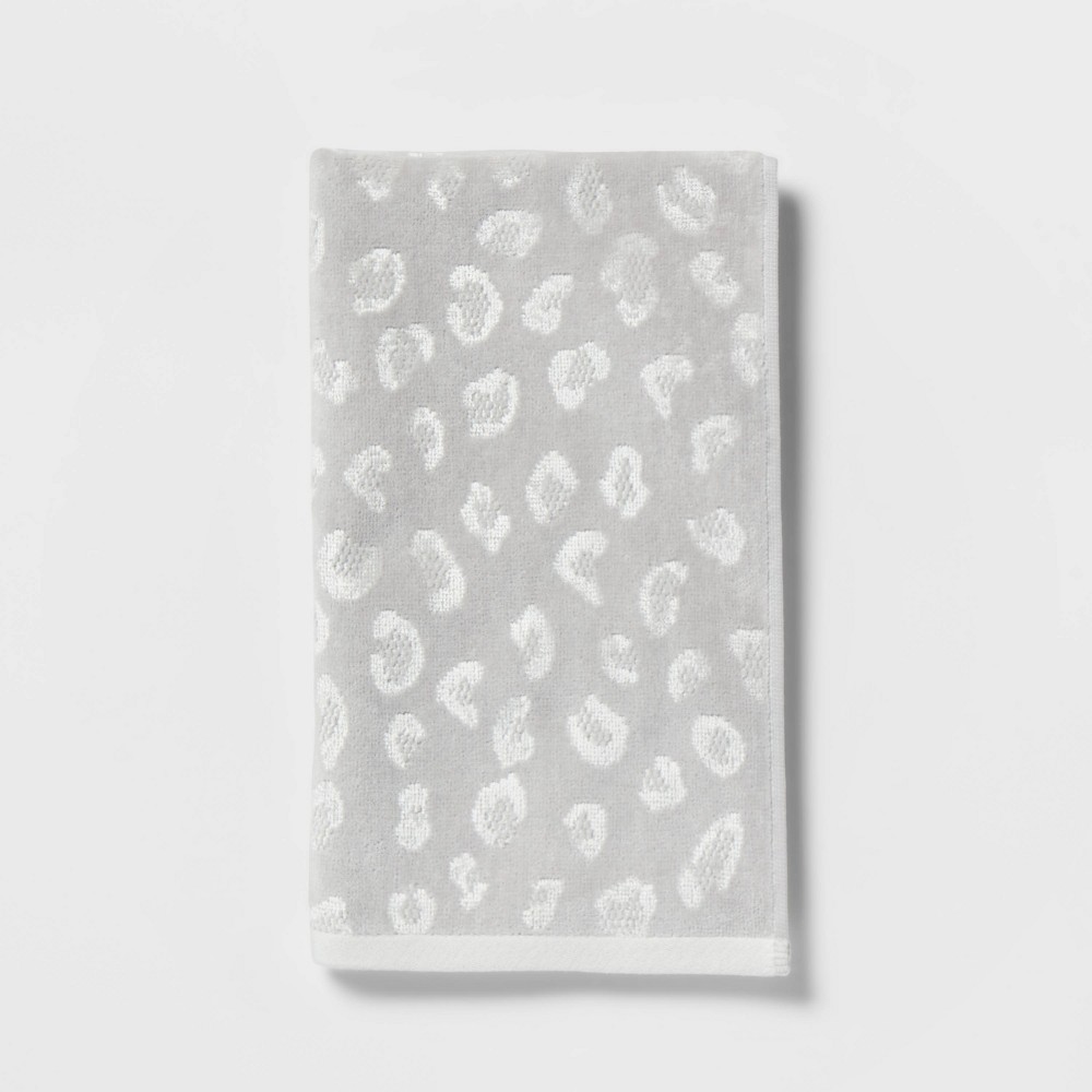 Photos - Towel 16"x27" Leopard Reversible Hand  Gray - Threshold™