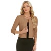Coolmee Women's 3/4 Sleeve Cropped Coat Lightweight Notch Collar Blazer Jacket Business Casual - 2 of 4