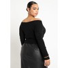 ELOQUII Women's Plus Size Wrap Front Cropped Sweater - 3 of 4