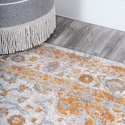 Cottage Charm Orange & Cream Medallion 3' x 5' Synthetic Rug