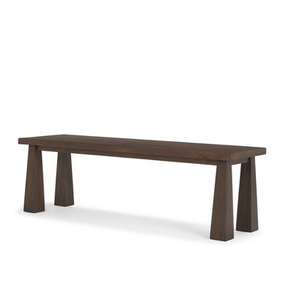 HomeRoots 60" Dark Brown Solid Wood Bench