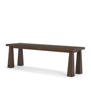 HomeRoots 60" Dark Brown Solid Wood Bench - 1 of 4