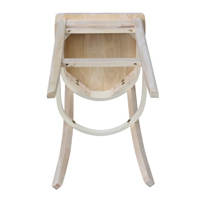 Emily Traditional Rubberwood Slat-Back Bar Stool in Brown