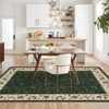 Washable Floral Print Geometric Bordered Rugs for Living Room, Ultra Thin Non Slip Retro Accent Large Carpet for Bedroom Dining Room - 4 of 4