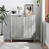NicBex 3-Doors Sideboard,Kitchen Storage Cabinets with Adjustable Shelves for Kitchen and Dining Room,White/Black/Gray - 4 of 4
