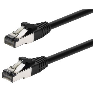 Monoprice Cat8 Patch Cable - 2 Feet - Black | Double Shielded (S/FTP), 28AWG, 2GHz, 40G, Pure Bare Copper, Snagless RJ45, Ethernet Cable - 1 of 4