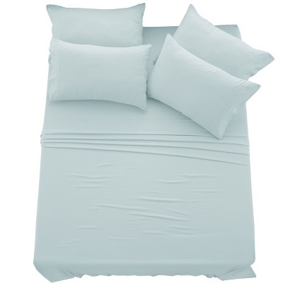 6 Piece Bed Sheet Set Ultra Soft Brushed Microfiber Solid Sheets with Pillow Cases - Lux Decor Collection