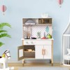 ROBOTIME Pretend Play Wooden Play Kitchen Set,Large Kitchen with Lights & Sounds for Girls Boys Ages 3-8,White,27.6"*11.6"*40.6" - 4 of 4