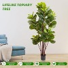 Artificial Fiddle Leaf Fig Tree, 4 Ft Faux Ficus Lyrata Tree with 72 Leaves In Pot, Fake Green Plant for Indoor Outdoor Home Office - 4 of 4
