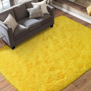 Soft Shag Area Rug 6x9 for Living Room or Bedroom, Fluffy Non-Slip Plush Carpet, Cozy Fuzzy Indoor Rug for Kids Room - 1 of 4