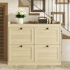 4-Drawer Shoe Storage Cabinet - Narrow Freestanding Organizer w/Wooden Legs for Hallway, Bedroom, Living Room - 2 of 4