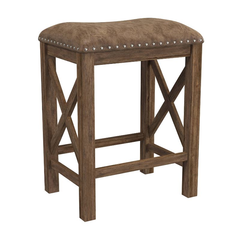 Set of 2 Willow Bend Counter Height Barstool Walnut/Brown- Hillsdale Furniture, 5 of 15