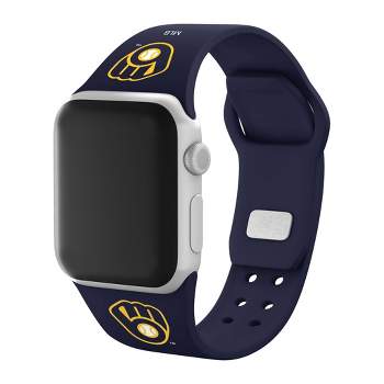 MLB Milwaukee Brewers Apple Watch Compatible Silicone Band - Blue
