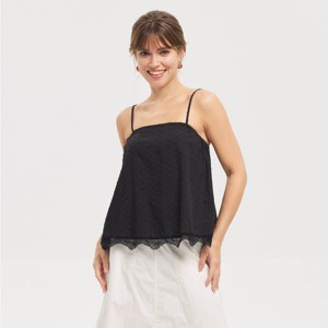 トップス theredthread lace trim layer cami black Buy Black Lace Trim Satin Cami Top from Next USA