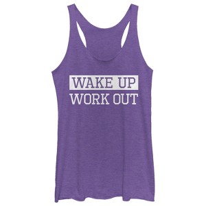Women's CHIN UP Wake Up Work Out Racerback Tank Top - 1 of 3