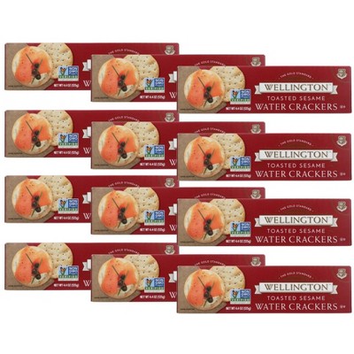 Wellington Toasted Sesame Water Crackers - Case of 12/4.4 oz