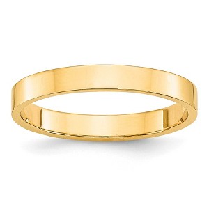 Black Bow Jewelry 3mm 10K Rose, White, or Yellow Gold Lightweight Flat Standard Fit Band - 1 of 4
