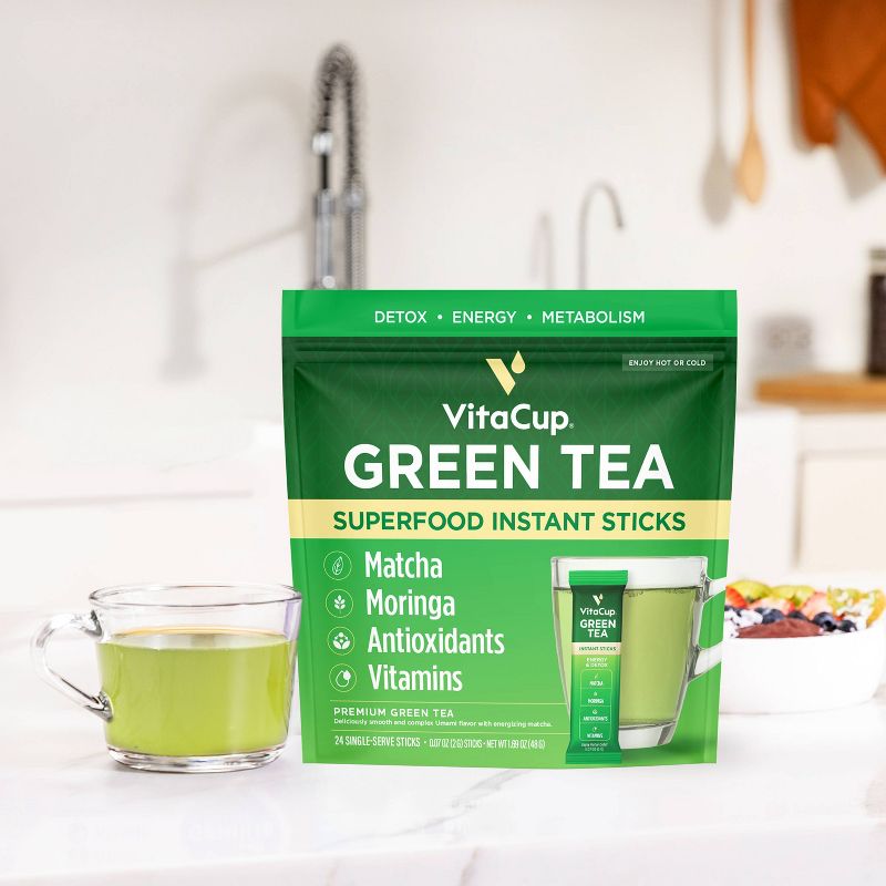 VitaCup Green Tea Instant Sticks - 24ct, 3 of 8