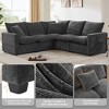 86" Modern Chenille 5-Seat Modular L-Shaped Sectional Sofa with 2 Pillows, 5-Piece Free Combination Couch Set - 2 of 4