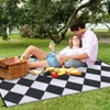 Outdoor Rug for Backyard Modern Checkered Rug Stain-Resistant Non-Slip Balcony Carpet - 4 of 4