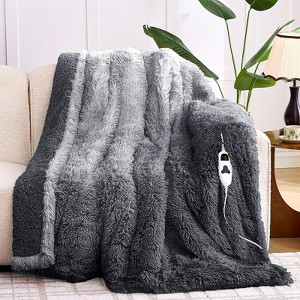 Inhand Heated Blanket Electric Throw - 50"x60" Gradient Flannel Heating Blanket Throw Auto-Off 10 Heat Level Over-Heat Protection - 1 of 4