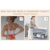 Baby Changing Table, Portable Foldable Changing Station with Waterproof Pad, Adjustable Height Diaper Station with 2 Drawers, Gray - 4 of 4