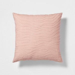 Wave Square Throw Pillow Pink - Project 62