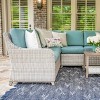 Leisure Made Hampton 5pc Wicker Sectional in Spa Blue Fabric - 3 of 4