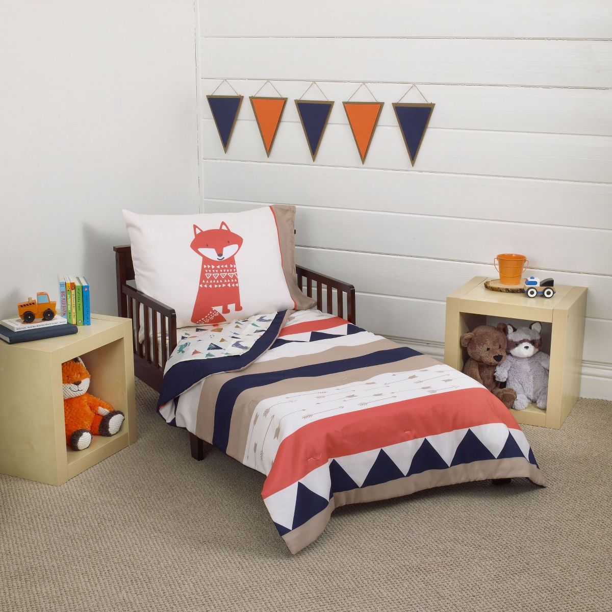 Carter's Aztec Boy 4 Piece Toddler Bedding Set - Includes Comforter, Fitted Sheet, Flat Sheet and Reversible Pillowcase - thumbnail 3