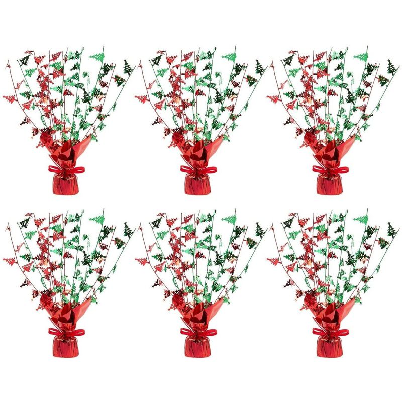Juvale 6 Pack of Christmas Centerpieces, Balloon Weight for Dining Room Table Decor, Holiday Decorations, Red, 13.5x2.3x1.7 in, 1 of 4