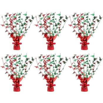 Juvale 6 Pack of Christmas Centerpieces, Balloon Weight for Dining Room Table Decor, Holiday Decorations, Red, 13.5x2.3x1.7 in