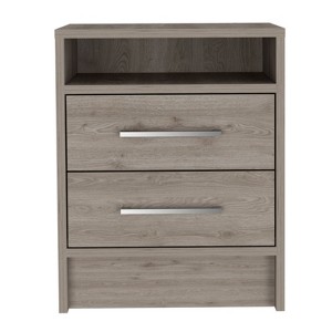 NicBex 16"Wide Nightstand with 2 Drawers Farmhouse Wooden Side Table with Open Storage Shelf for Bedroom,Living Room - 1 of 4