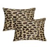 HomeRoots Set of Two 12" X 20" Brown and Black Leopard Cowhide Lumbar Throw Pillows - 4 of 4