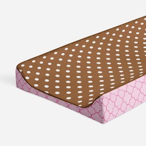 Bacati - Butterflies pink/chocolate Changing Pad Cover - 1 of 4