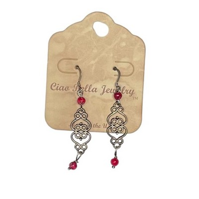 Silver Filigree Dangle Earrings | Gemstone & Crystal Earrings by Michelle Marie Boutique