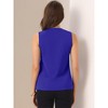 INSPIRE CHIC Women's Pleated V Neck Solid Work Sleeveless Blouse - 4 of 4