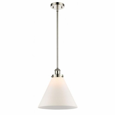 Cone - 1 Light Stem Hung Mini Pendant In Industrial Style-10 Inches Tall and 12 Inches Wide