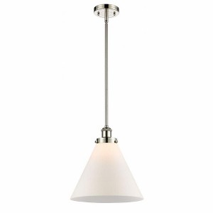 Cone - 1 Light Stem Hung Mini Pendant In Industrial Style-10 Inches Tall and 12 Inches Wide - 1 of 1