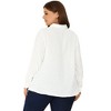Agnes Orinda Women's Plus Size Swiss Dots Button Down Collar Long Sleeve Shirts - 4 of 4