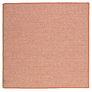 Colonial Mills Outdoor Houndstooth Tweed Braided Rug, Orange 3' square, Square Shape - 1 of 4