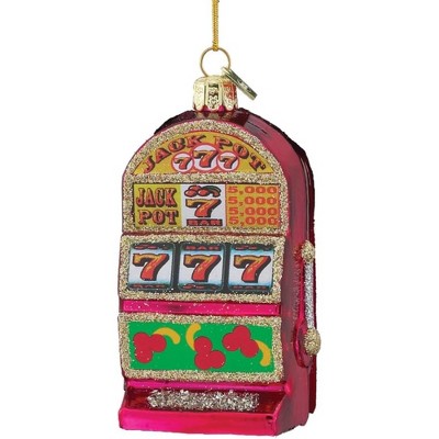 Kurt Adler Noble Gems Glass Ornament for Christmas Tree, Slot Machine