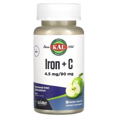 KAL Iron + C, Apple, 90 Micro Tablets