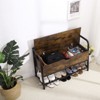 33" Wooden Shoe Storage Bench – Flip Top Box & Industrial Metal Frame Rack for Entryway, Closet & Hallway - 4 of 4