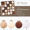 Aoibox 25 Pack Flocked Velvet Ball Ornaments Shatterproof Plastic Christmas Tree Decorations 60mm Beige Brown Cream White - 3 of 4