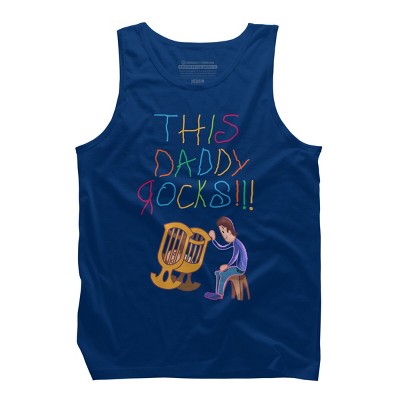 Men's Design By Humans Cute This Daddy Rocks The Baby By walrusindsutries Tank Top