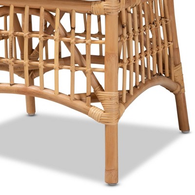Serene White Cushioned Rattan & Cane Low Arm Chair